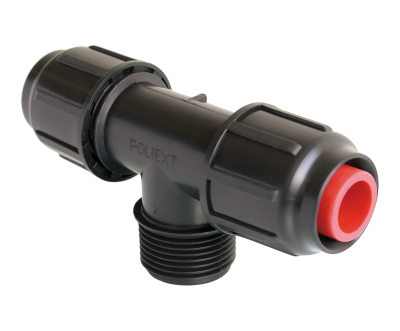 Тройник для капельного полива 16 x 3/4" НР x 16 (Poliext 04100080 PN4)